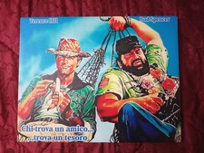 Bud Spencer e Terence Hill, quadro in tela e legno nuovo.