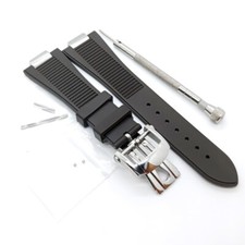 Cinturino in gomma marrone 25 mm 18 mm chiusura pieghevole per Patek Philippe 5711 5712G