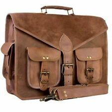 Borsa valigia uomo fatta a mano in pelle vintage 18" per laptop borsa messenger