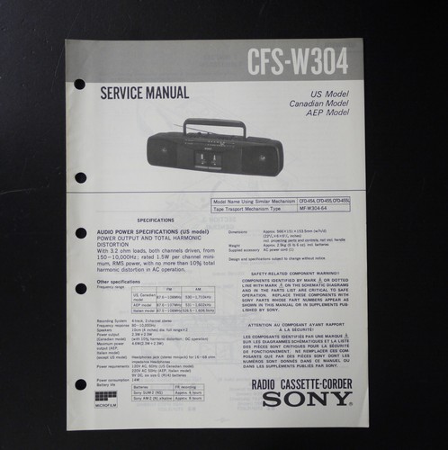 Originale sony cfs w304 - originale, radio