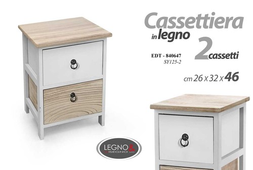 Comodino cassettiera legno - legno, 2