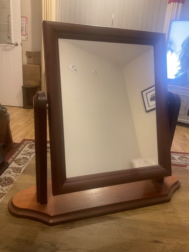 Tilting stained pine table - stained,