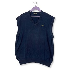 Gilet lacoste blu scuro scollo - lacoste,