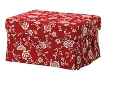 IKEA EKTORP Copertura per poggiapiedi, Virestad rosso/bianco 005.035.67