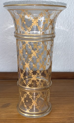 Vase cristal soufflé doré - en,