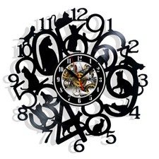 Ich liebe Katzen Vinyl Wanduhr