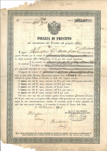 Polizza prestito - di,