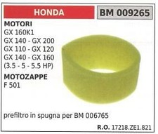 Prefiltro aria in spugna HONDA motore GX160K1 140 200 120 motozappa F 501 009265