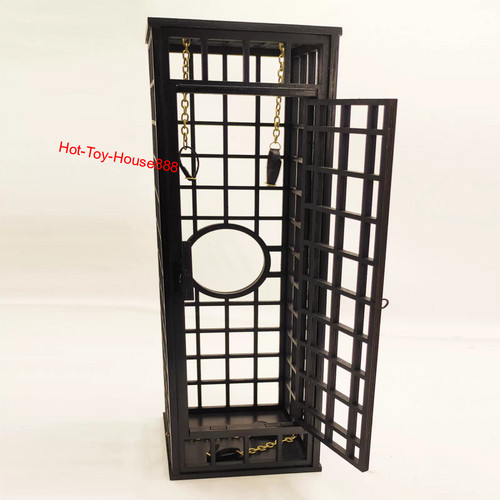 Standing black cage wooden - black,