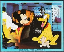 Togo 1982 Disney Topolino Plutone 50° Compleanno Gatto Cartoni Animati Animazione m/s MNH