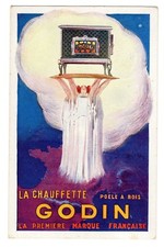 CARTOLINA PUBBLICITARIA STUFA A LEGNA GODIN FRANCESE (1118)