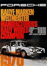 1970 * Poster Originale "PORSCHE Rallye Marken-Weltmeister - Atelier Strenger" (