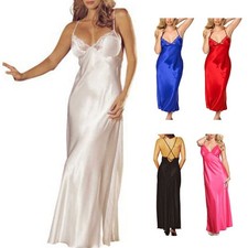 Robe de nuit douce col V satin robe grande taille robe de nuit pour femme