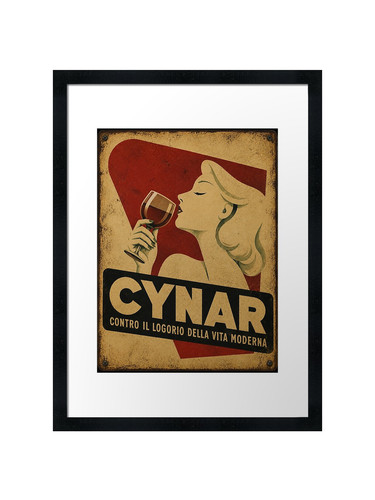 Poster vintage cynar quadro - poster,