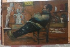 GENNARO VILLANI ANTICO QUADRO DIPINTO SCULTORE TIZZANO