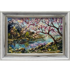 Paesaggio con fiume Dipinto