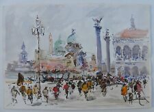 Alfredo ZECCA (La Spezia 1917-Milano 1998) VENEZIA RIVA DEGLI SCHIAVONI cm 50x35