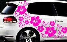 122pcs Car Stickers Hibiscus