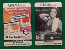 Coppia schede telefoniche Chiamagratis usate BRACCO da 30 minuti come foto
