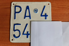 TARGA PA MOTO EPOCA IN METALLO USATA - AD USO COLLEZIONISTICO