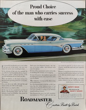 ROADMASTER BUICK LE AUTO AMERICANE DEGLI ANNI '50 Pubblicità 1958  1 pagina