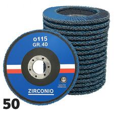 Dischi Lamellari Ø115mm Grana 40 Zirconio – Confezione da 50 pezzi