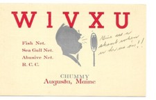 Scheda radio QSL 1953 Augusta