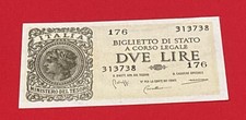 Banconota Da 2 Lire Firma Bolaffi Fds