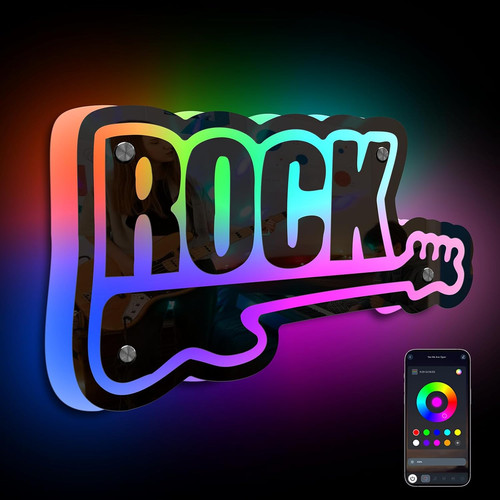Specchio rock guitar - rock, scritte