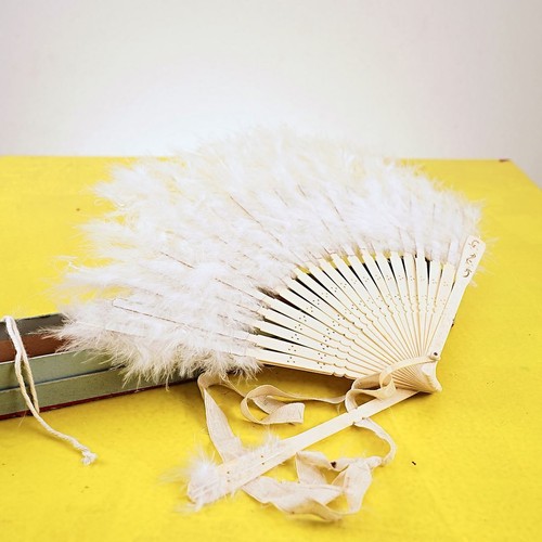 Ventaglio vintage avorio e - vintage,