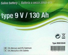 BATTERIA A SECCO ZINCO - CARBONE 9V 130 AH PILA PER RECINTO ELETTRICO MILKLINE 
