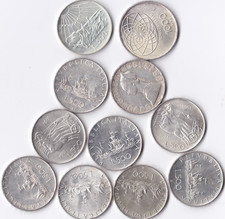 Italia 10 monete da 500 Lire