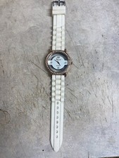 Cinturino donna funzionante quarzo Mingdu bianco con colore rosa e gioielli bianchi