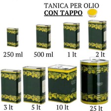 LATTINA LATTA FUSTO PER OLIO BANDA STAGNATA DA 500 ML CON TAPPO