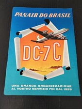 1958  PANAIR DO BRASIL DC-7C ORIGINALE PUBBLICITA EPOCA VINTAGE 1950's AD