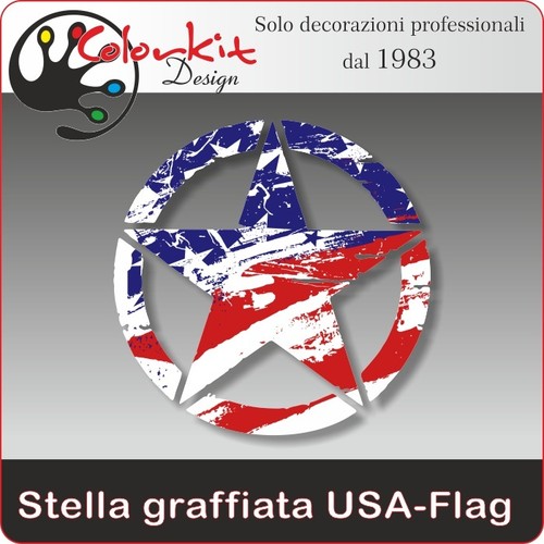 Adesivo stella usa graffiata - stella,