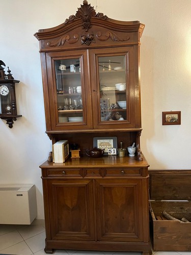 Vetrina credenza antica - antica, noce