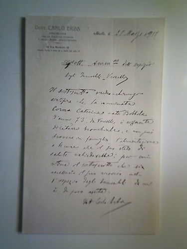 Lettere manoscritte dott - , "dott
