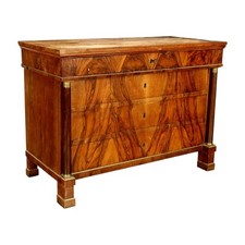 Cassettone Impero Antico Noce Pioppo Bronzo Italia XIX Secolo Originale