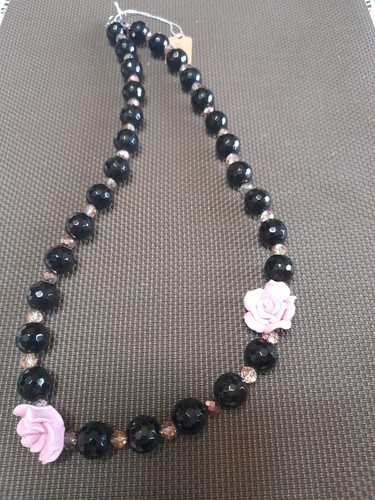 Collana onice nera resina - onice,