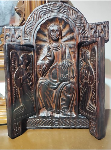 Antico trittico intagliato - trittico,