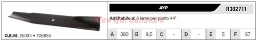 Lama ayp per trattorino - ayp,