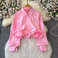 Blusa Donna Ruffles Top Corto