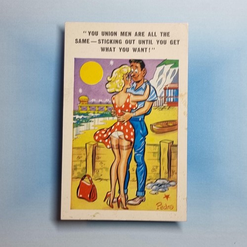 Saucy comic postcard c1965 - postcard,