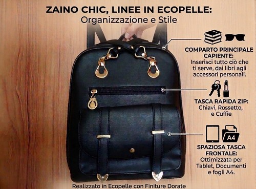 Zaino donna ragazza ecopelle - zaino,