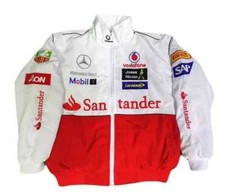 Giacca da corsa Mercedes vintage F1 con ricamo.
