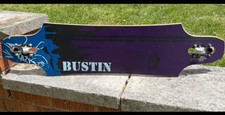 Tavola lunga BUSTIN One If A Kind autografata 38x8,5 skateboard venatura legno