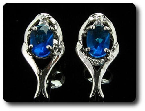 Orecchini zaffiro blu 2x7 - orecchini,