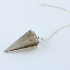 Pendolino in Quarzo Fumè sfaccettato Radiestesia Minerali Cristalloterapia