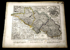 1849 MAPPA PROVINCIA della SLESIA,BRESLAU,GLATZ,OPPELN..MEYERS.INC/ACC.AETNA.